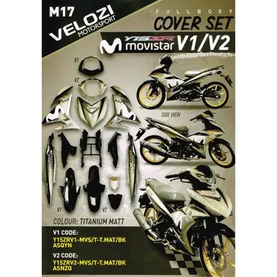 Y15ZR V2 Movistar Titan Matt Bk Body Cover Kit Set