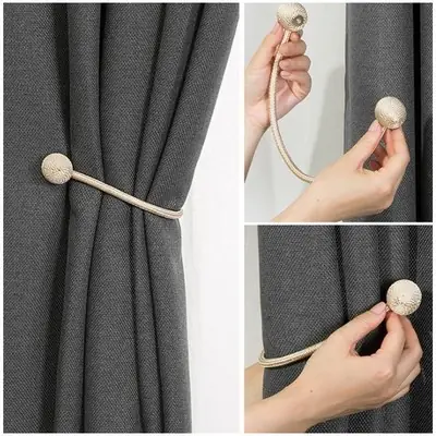 Tali Tirai Tali Langsir Langsir Magnet Magnetic Curtain Tiebacks Modern Pearl Tie Back Rope