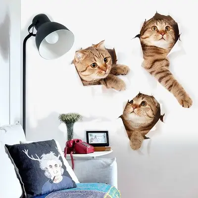 Ready Stock Allinone 3D DIY Waterproof Wall Stickers Wall Art Wallpaper Dinding 3D Home Decor