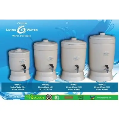 Claytan Ceramic Living Water Dispenser 3l 6l 10l 12l
