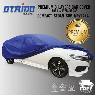 Free Gift Otaido Official Hq All Type Compact Car Cover 3 Layer Indoor Outdoor Park All Cotton All