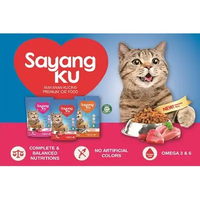 Sayangku Cat Food 1kg Tunachickentunaocean Fish