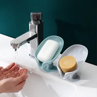 New Creative Leaf Soap Box Bekas Tempat Letak Simpan Sabun Berus Sinki Bilik Mandi Air Dapur