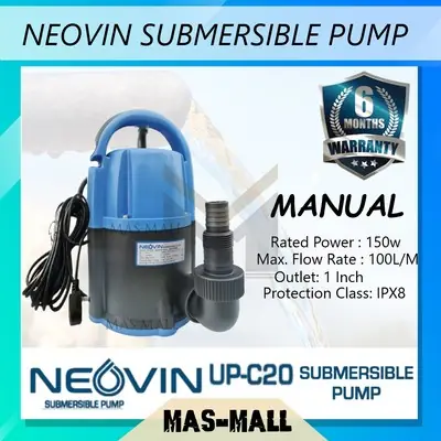 Water Dispenser Submersible Water Pump Neovin Up C20 150W 02HP 6m3hour Manual