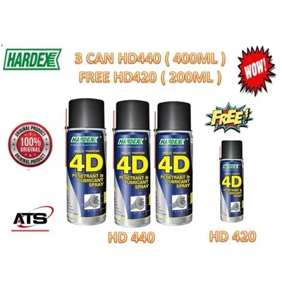 Hardex 400ml 4D Penetrant Lubricant Spray Anti Rust WD4D