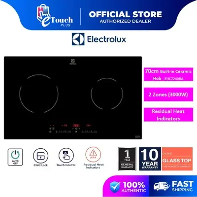 Electrolux Ceramic Hob 3000W 70cm Built in Ceramic Hob Ehc7240ba EHC7240