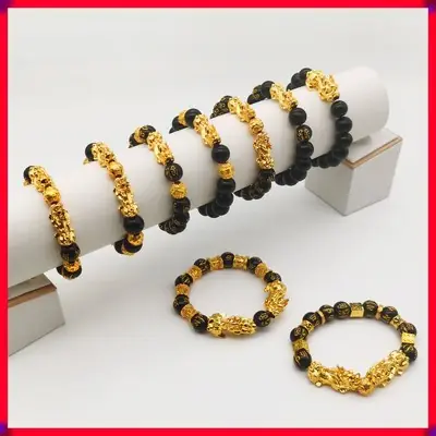 Ready Stock Pixiu Beads Bracelet for Unisex Emas 916 Bracelets Lucky Gathering Wealth Jewelry