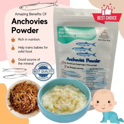 Formula Premium Serbuk Ikan Bilis 100 Pure Anchovy Powder Ocean Papa 25G100G150G Baby Food