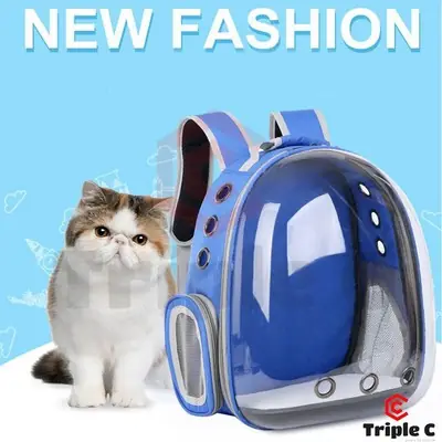 Transparent Cover Full Screen View Travel Pet Backpack Bag Haiwan Peliharaan Lut Sinar