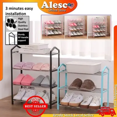 Harga Kilang Rak Kasut Kukuh Rak Besi4 Tier Rak Kasut Ready Stocks Murah2