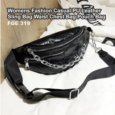 Afgy Fge 326 Stylish PU Leather Chest Bag with USB Port