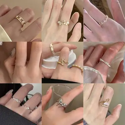 Ifit Luxury Zircon Butterfly Ring Womens Jewelry