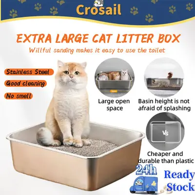 Cat Litter Box Cat Litter Tray Cat Box Bekas Pasir Kucing Tempat Berak Kucing Litter Box OKK8