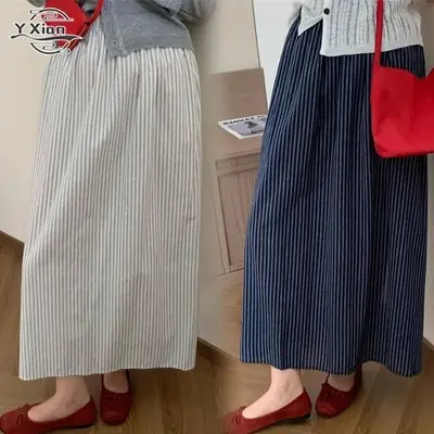 Kene Rok Stripe Black Liny Skirt Long Skinny Pencill Hijab Solo Black Rok Stripe Black Liny Skirt