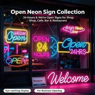 Flashing LED Neon Light Business Sign Open Close 2 in 1 Display Cafe Bar LED Signs LED Open Closed