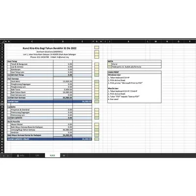 Excel Template Penyata Untung Rugi Automatik Cara Jimat Mudah Rekod Trans Aksi Perniagaan Anda
