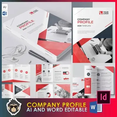 Promo 32 Pages Company Profile Brochure Design Template Microsoft Word Fully Editable