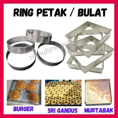 Roti Burger Ring Roti Oblong Ring Roti John Ring Aluminium Tinggi 1inch