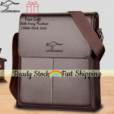 Quality Guarantee Beg Lelaki Kangaroo Bahu Tekstur Kulit Lelaki Pesanan Bimbit Perniagaan Galas
