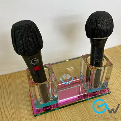 0526 Crystal Microphone Stand Ktv Microphone Holder Desktop Multi Function