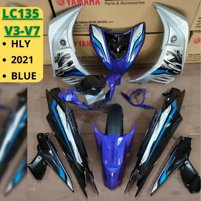 Cover Set LCV6 LCV7 Biru Stom Hly Original Tampal Sticker