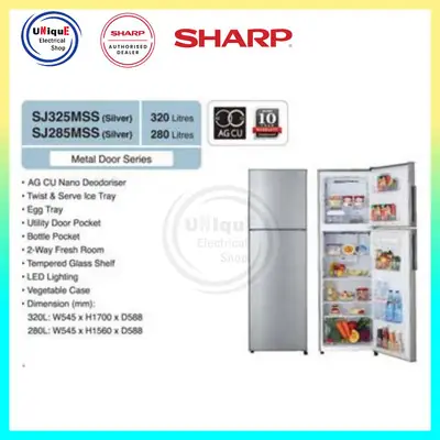 Sharp Inverter 2 Doors Refrigerator Fridge 360l