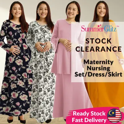 Baju Mengandung Muslimah Ibu Maternity Dress Summer Suit Fashion T Shirt Spring Clothes