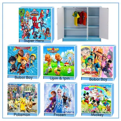 Ready Stock Cartoon Cabinet 3 Door Almari Baju Budak Almari Cartoon