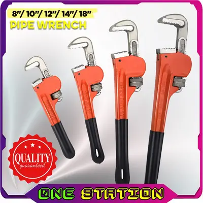 Plumbing DIY Perengkuh Paip Drop Forced Steel Pipe Wrench Dipped Handle Tukang Paip Bocor Leaking