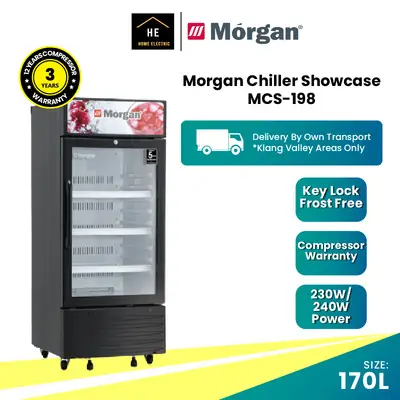 Morgan 288l Mcs 338 Cake Display Showcase Chiller Frost Free Peti Sejuk Cermin Kek MCS338