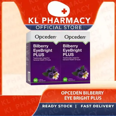 Opceden Bilberry Eyebright Plus 60 Veg Capsules X 2 300MG