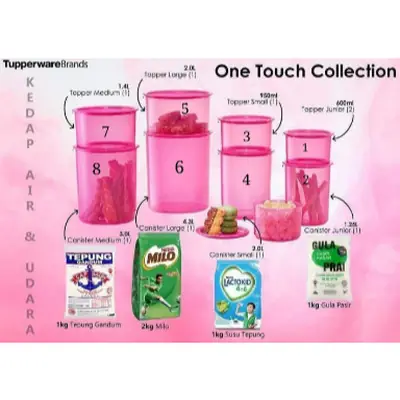 Ready Stock Tupperware Lat One Touch Print Series Limited Edition