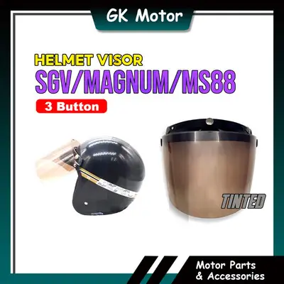 Sekali Tinted Visor 200 Original MS88 Tulisan Merah Motor Helmet Topi Dewasa Magnum Apollo Ms