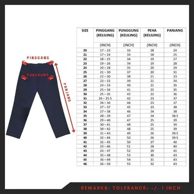 Ready Stock Seluar Panjang Biru Gelap Pengakap Seragam Sekolah Pandu Puteri Scout Long Pants