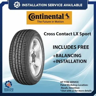 Used Tyre Secondhand Tayar Continental Cross Contact Lx Sport 22565R17 with Installation 85 Bunga