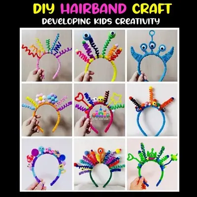 Hadiah Birthday Tali Kepala Kanak Kanak DIY Bahan Buatan Tangan Berlapis Warna Manik Tali Kecil
