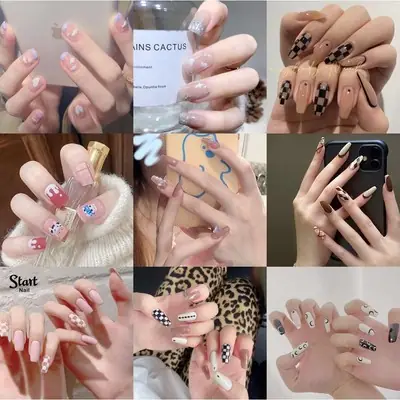 Patch Nail Dark Cross Kuku Palsu Patch Nail Patch Pencantikan Kuku Fin Barang Jadi Piece Set White
