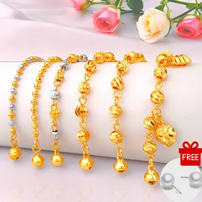 Spot Gelang Emas 999 Gelang Emas Murni Perhiasan Emas Murni 24K Gelang Emas Transit Wanita Gelang