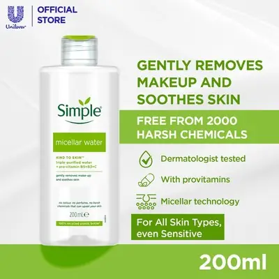 Simple Makeup Remover for Sensitive Skin Micellar Cleansing Water Effeskin 200ml