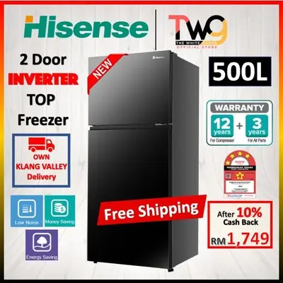Free Shipping Hisense Peti Sejuk 550l Fridge Rt600n4fbv Two Door Inverter Refrigerator