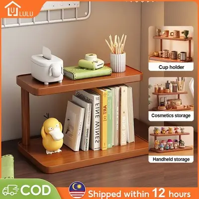 Rak Kayu Rak Atas Meja Rak Susun Buku