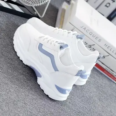 Women's Shoes Sneakers Beier Lorenzo White Blue Turquoise Trim