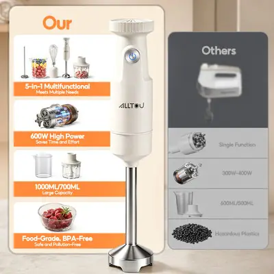 Kelen Munoz 9 in 1 Turbo Stainless Steel Multifunction Hand Blender Food Processor 1000W