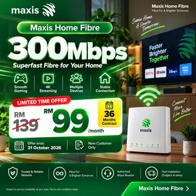 Maxis and Time Fibre Wifi Internet Package