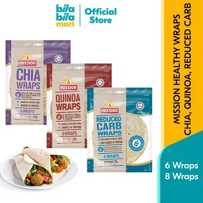 Mission Wraps Tortilla Wholegrain Reduced Low Carb Diet Weight Loss High Fiber Keto Bread