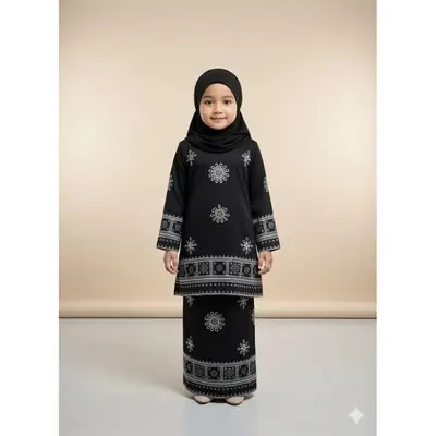 Baju Kurung Moden Motif Songket Budak