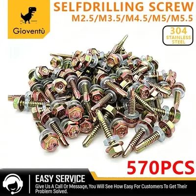 Hex Self Drilling Screw Skru Bumbung 10 X 34 1 1 12 2 2 12 3 Skru Atap