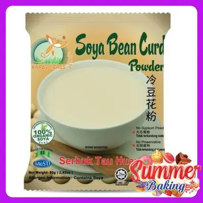 Happy Grass Soft Soya Bean Curd Powder Serbuk Tau Huay Lembut 80gm Kuai Le Cao Leng Dou Hua Fen 80