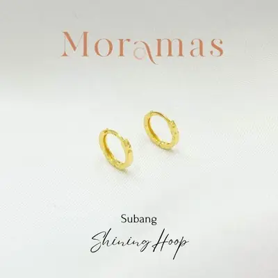 Anting Anting Bulat Bajet Bersinar Subang Ring Emas 916 916 Gold Shiny Budget Huggers Earrings