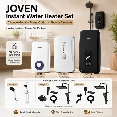 Joven SC33P AC Pump Hot Shower Instant Water Heater Pemanas Air Bilik Mandi